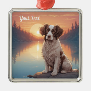 Springer Spaniel vid sjö Julgransprydnad Metall