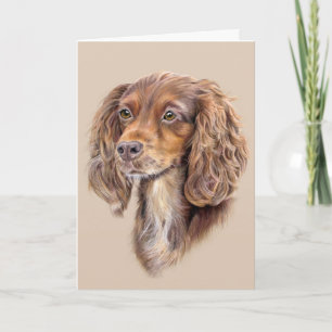 Springer Sprocker Cocker Spaniel Välkomstkort Kort