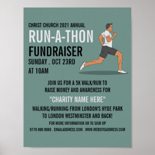 Springer, välgörenhet Springa-Walk-a-Thon-händelse Poster