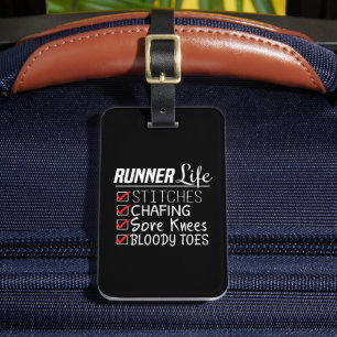 Springernas Life Funny Marathon Running Checklist Bagagebricka