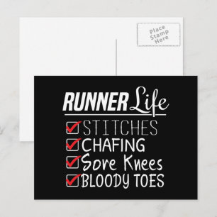 Springernas Life Funny Marathon Running Checklist Vykort