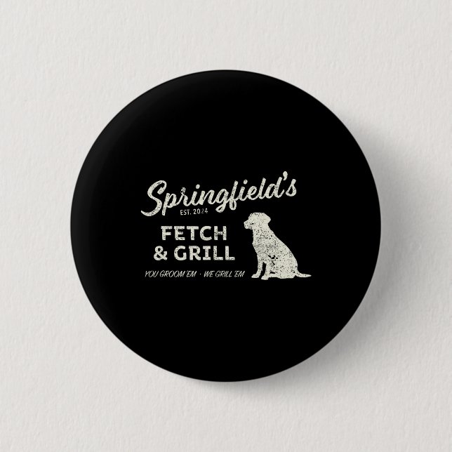 Springfield äter husdjur - Fetch And Grill Roligt  Knapp (Framsida)