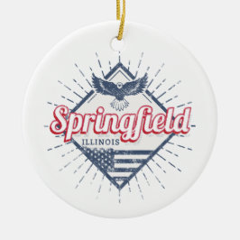Springfield City Illinois United Stater Retro USA Julgransprydnad Keramik