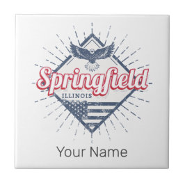 Springfield City Illinois United Stater Retro USA Kakelplatta