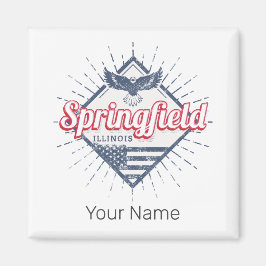 Springfield City Illinois United Stater Retro USA Magnet