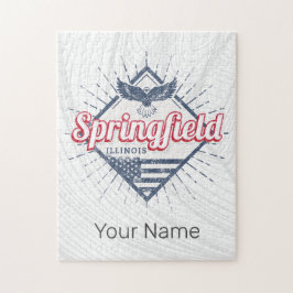 Springfield City Illinois United Stater Retro USA Pussel