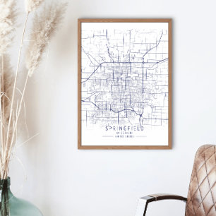 Springfield City Karta Poster