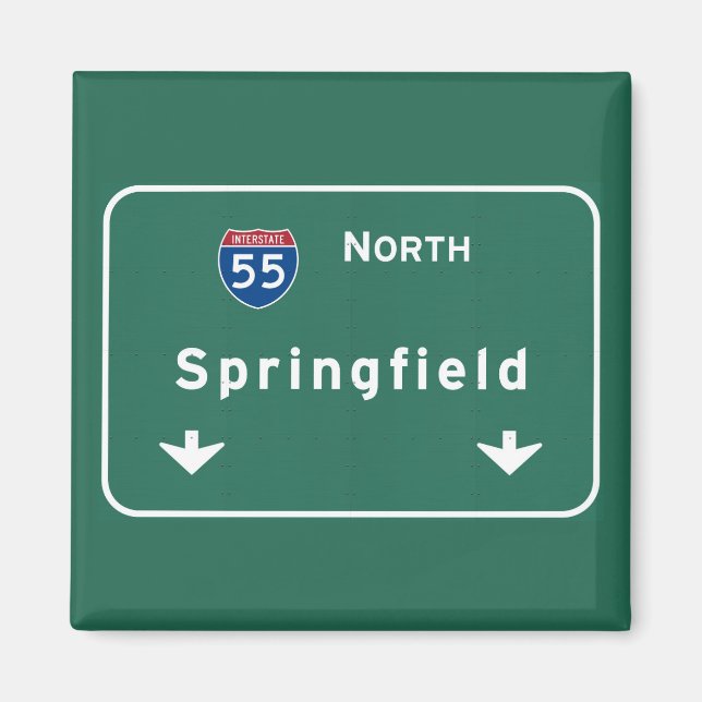Springfield Illinois Interstate Highway Freeway : Magnet (Framsidan)