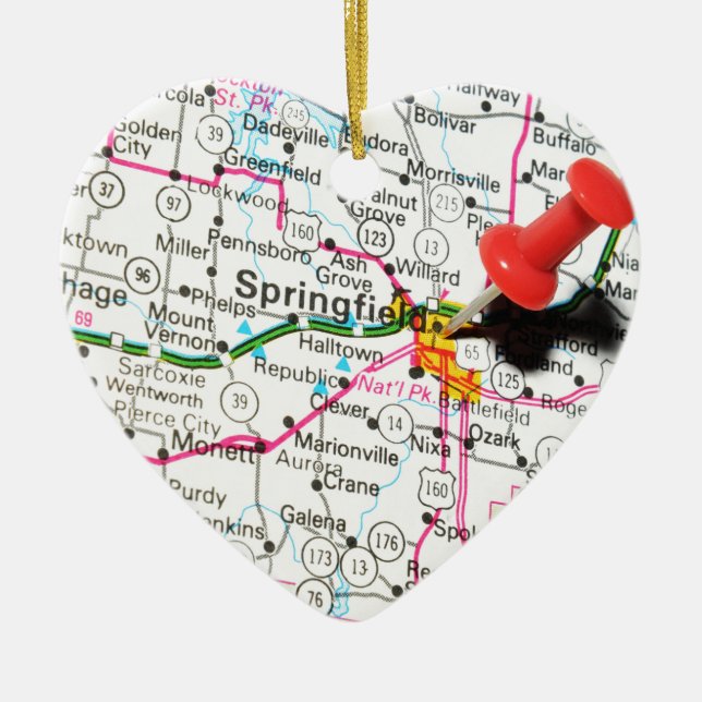 Springfield Illinois Julgransprydnad Keramik (Framsidan)