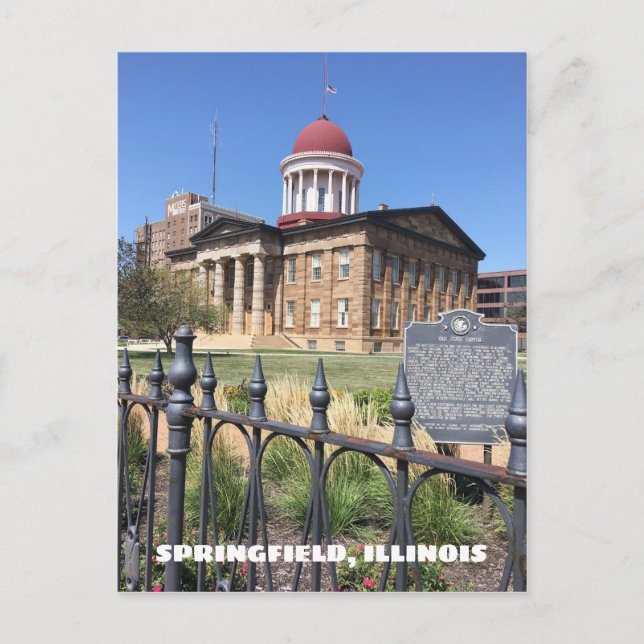 Springfield, Illinois Old State Huvudstad Vykort (Framsida)