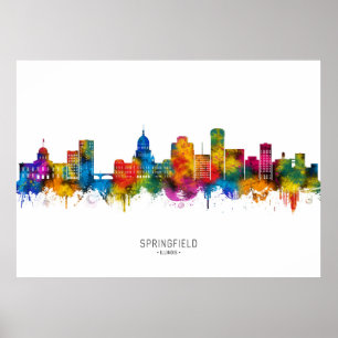 Springfield Illinois Skyline Poster