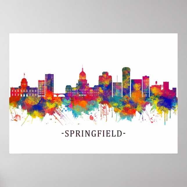 Springfield Illinois Skyline Poster (Framsidan)