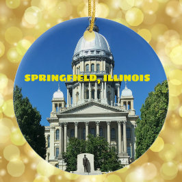 Springfield, Illinois State Huvudstad Byggande Julgransprydnad Keramik