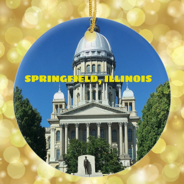 Springfield, Illinois State Huvudstad Byggande Julgransprydnad Keramik (Skapare uppladdad)
