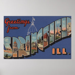 Springfield Illinois - stora brevplatser Poster