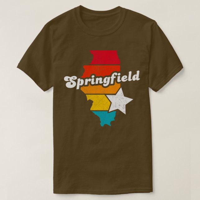 Springfield Illinois Vintage Distress Souvenir 2 T Shirt (Design framsida)