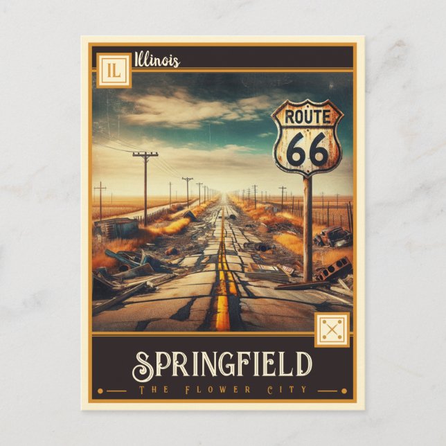 Springfield, Illinois | VINTAGE Vykort (Framsida)