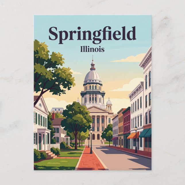 Springfield, Illinois Vykort (Framsida)