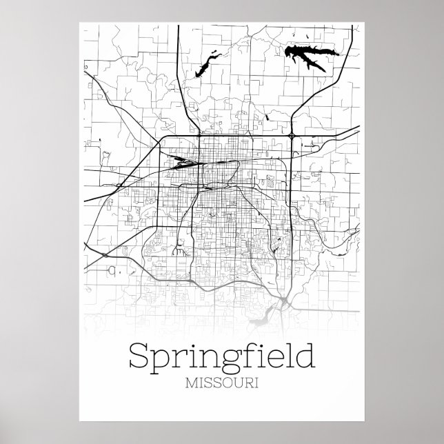 Springfield Karta - Missouri - City Karta Poster (Framsidan)