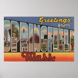 Springfield, Massachusetts - Large Brev Poster