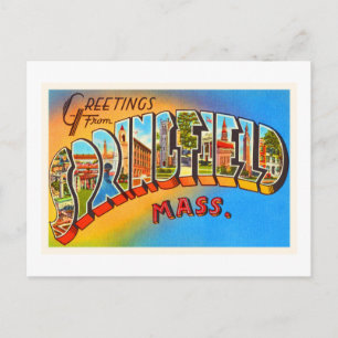Springfield Massachusetts MORSA Old Travel Souveni Vykort
