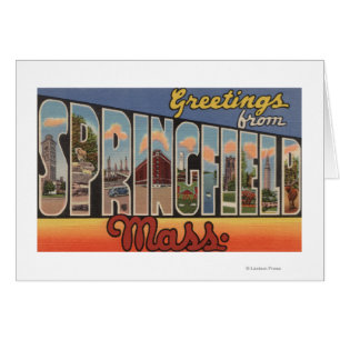 Springfield Massachusetts - stort brev Hälsningskort