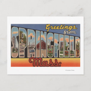 Springfield Massachusetts - stort brev Vykort