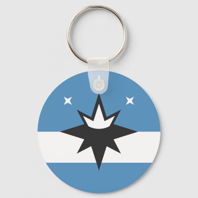 Springfield (Missouri) City flagga Keychain Nyckelring (Framsida)
