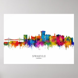 Springfield Missouri Siluett Poster