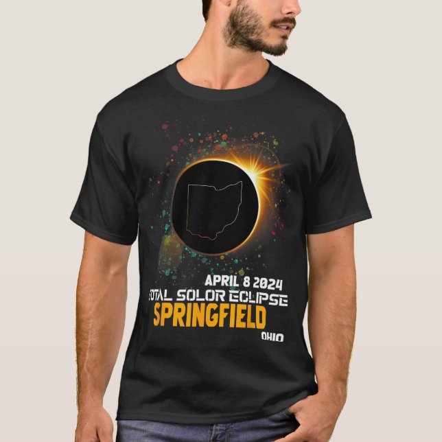 Springfield Ohio Total Solar Eclipse 2024 1 T Shirt (Framsida)
