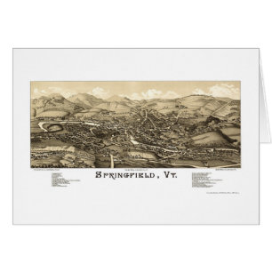 Springfield panorama- karta för VT - 1886 Hälsningskort