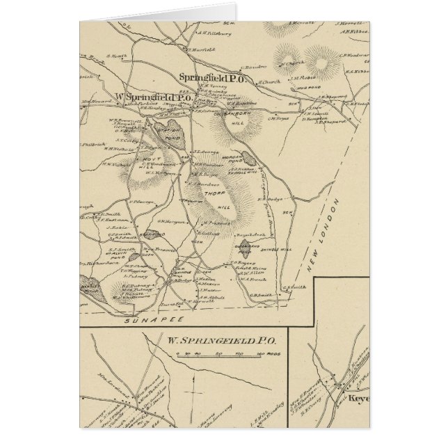 Springfield, Sullivan Co Hälsningskort (Framsidan)