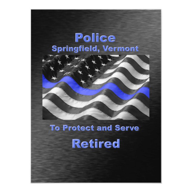 Springfield, Vermont. Polis Fototryck (Framsidan)