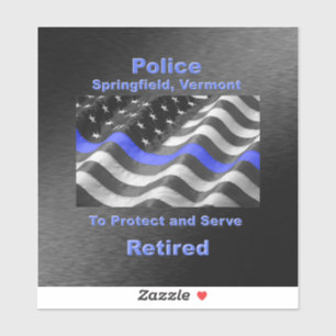Springfield, Vermont. Polis Klistermärken