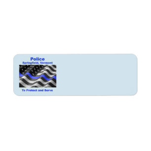 Springfield, Vermont. Polis Returadress Etikett