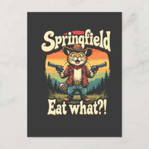 Springflied Ät Vad Trump Val Katt Cowboy Vykort