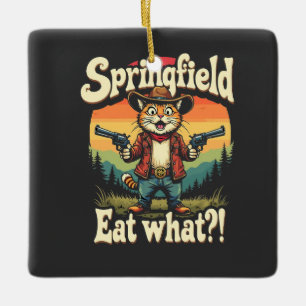Springflied Eat What Trump Valecat Cowboy Julgransprydnad Keramik