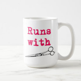 Springor med muggen för saxhårstylist kaffemugg