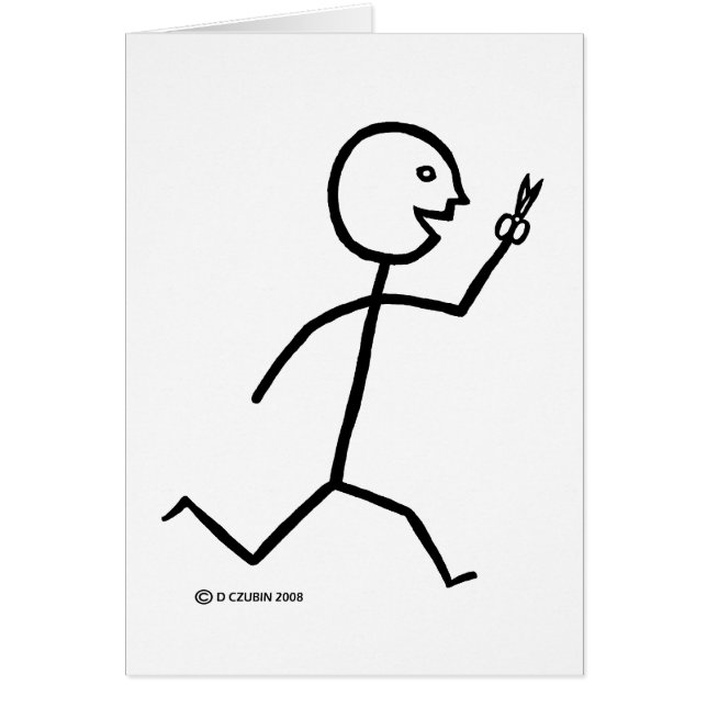 Springor med sax hälsningskort (Framsidan)