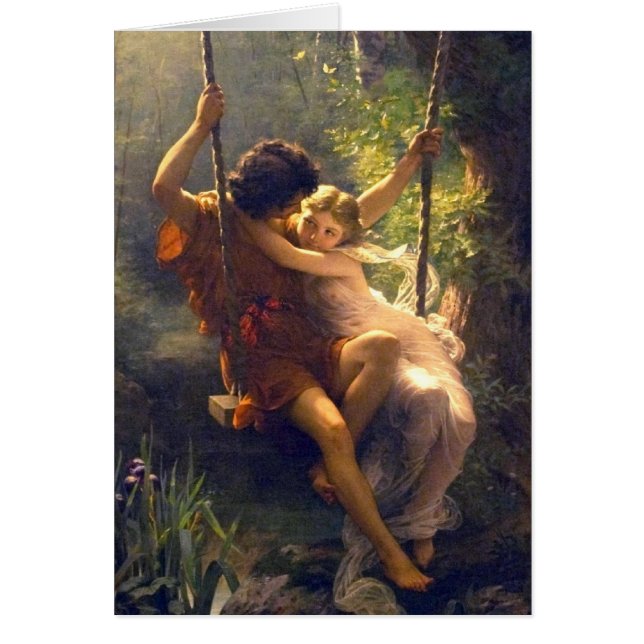 Springtime ~ Älskare på Swing Painting OBS Kort (Framsidan)