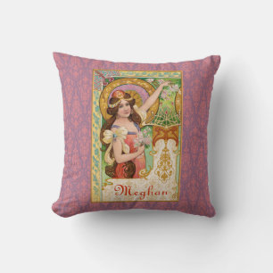Springtime Art nouveau Dekorativ kudde