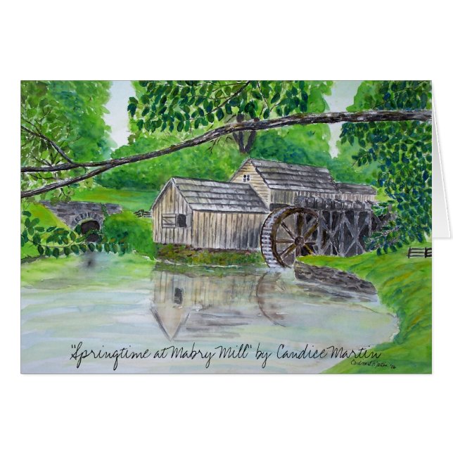 "Springtime at Mabry Mill" Hälsningskort (Framsidan Horizontal)