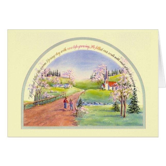 SPRINGTIME av SHARON SHARPE Hälsningskort (Framsidan Horizontal)