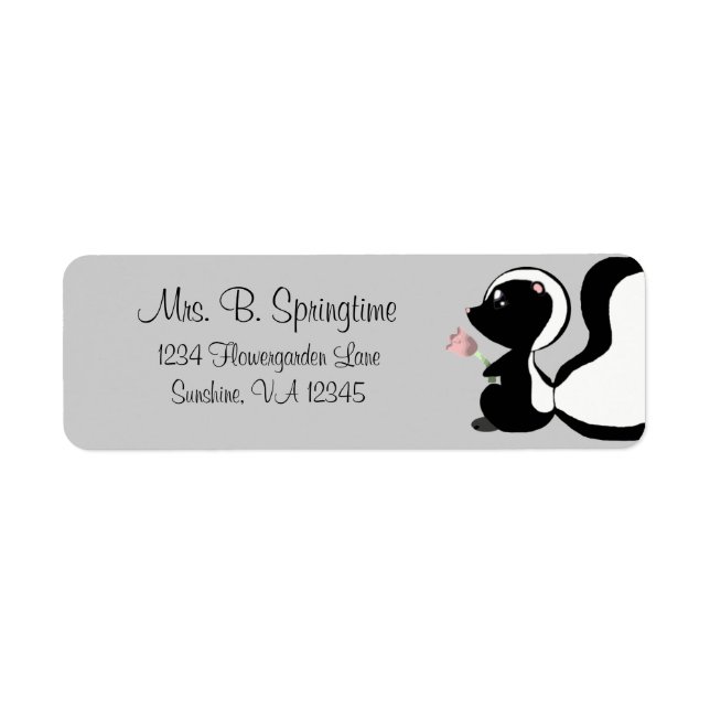 Springtime Baby Skunk-Returetiketter Returadress Etikett (Framsidan)