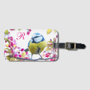 Springtime Bird Monogram Bagagebricka
