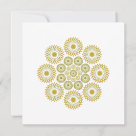 Springtime Blommigt Note Card i Olive och Guld Anteckningskort
