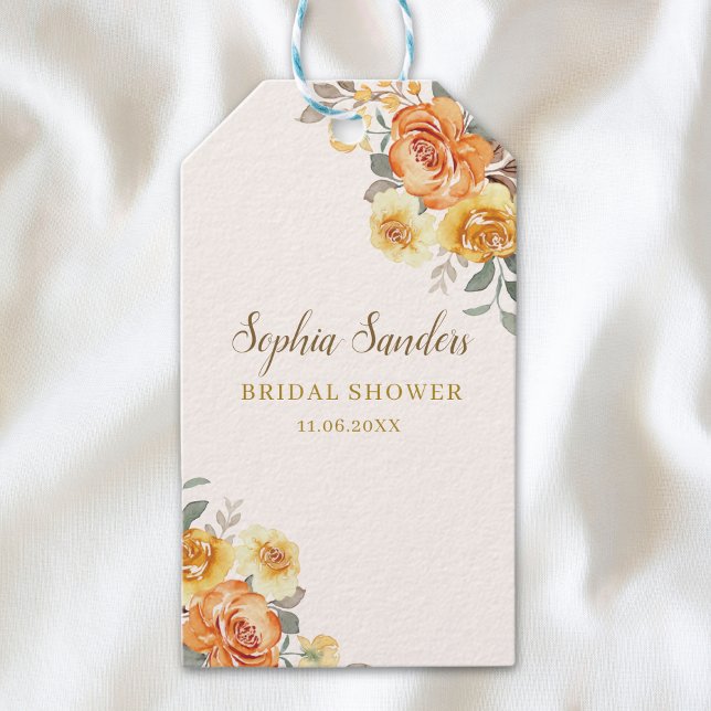 Springtime Bridal Shower Featuring Orange Blossoms Presentetikett (Skapare uppladdad)
