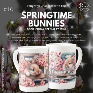 "Springtime Bunnies" Bone China Specialty Mugg Benporslin Mugg