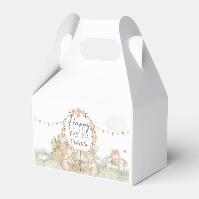 Springtime Bunnies Påsk Thworthy Party Boxes Presentaskar (Framsidan Sidan)