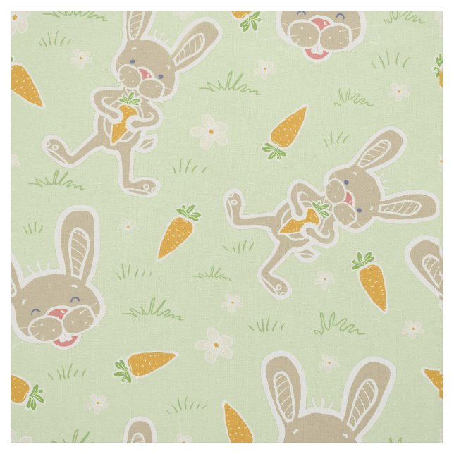 Springtime Bunny Carrots Tyg (Provkarta)